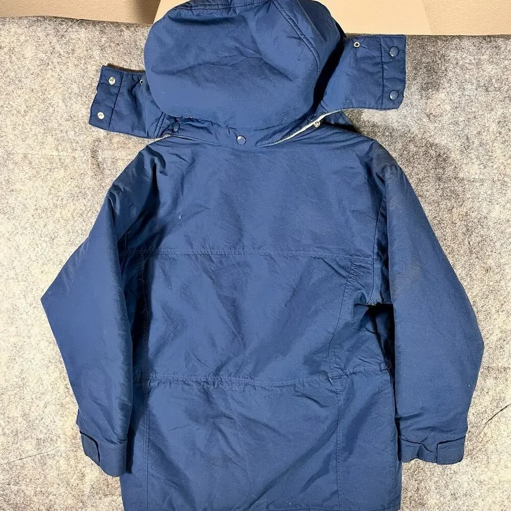 Vtg Woolrich‎ Mens Parka Jacket LARGE Blue Long / Lined USA Made/ Small Flaw